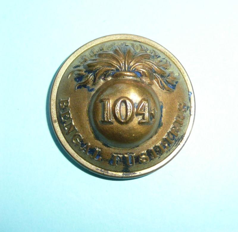104th (Bengal Fusiliers) Regiment of Foot Officer's Gilt Brass Large Pattern Button