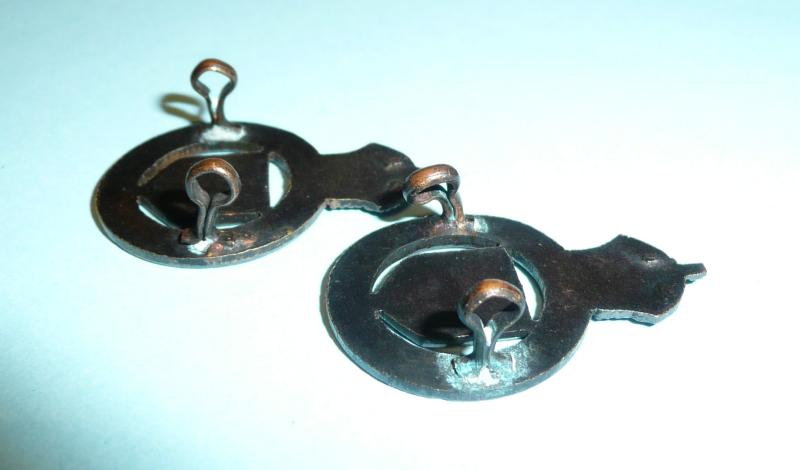 Essex Yeomanry Matched Pair of Officer's OSD Bronze Collar Badges