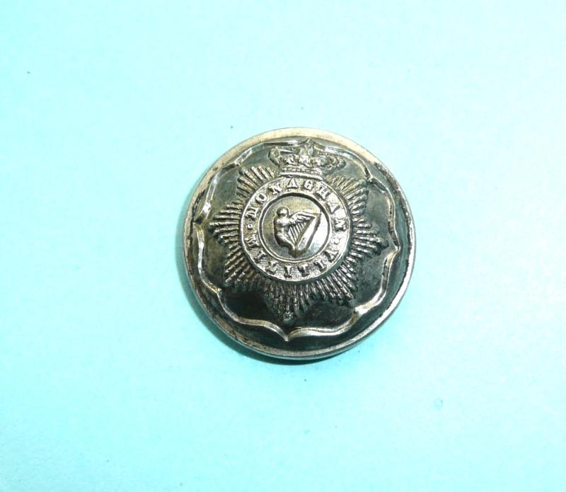Irish Militia - County Monaghan Militia Officer's Medium Pattern Silver Plated Coatee Button