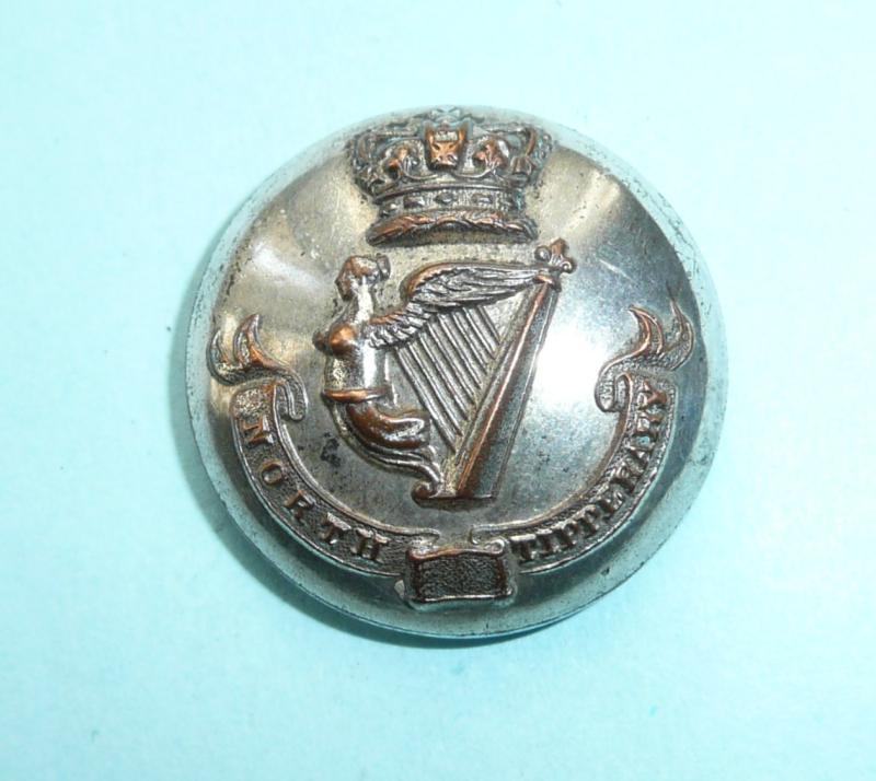 Irish Militia - North Tipperary Militia Officer's Silver Plated Large Pattern Coatee Button, Pre 1855