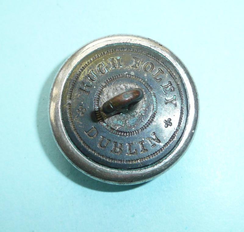 Irish Militia - North Tipperary Militia Officer's Silver Plated Large Pattern Coatee Button, Pre 1855