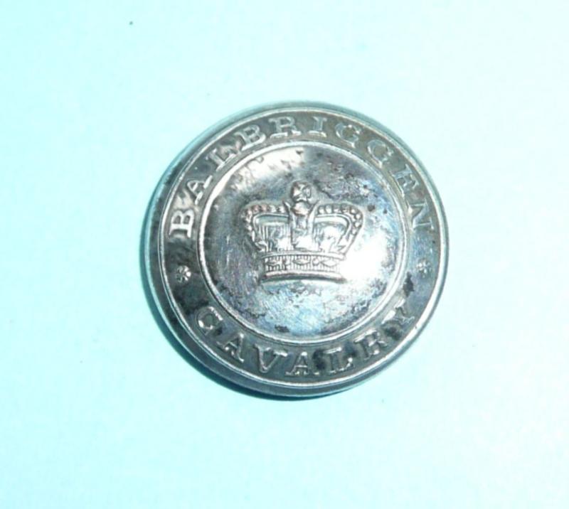 Revolutionary Wars Georgian Irish Volunteers - Balbriggen Cavalry Officer's Silver Plated Open Backed Coatee Button