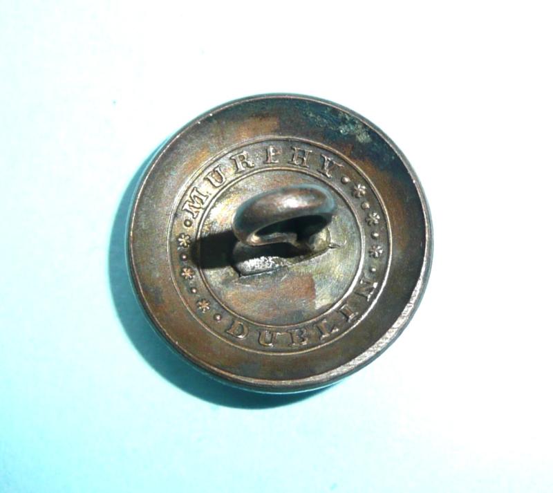 Revolutionary Wars Georgian Irish Volunteers - Balbriggen Infantry Officer's Silver Plated Open Backed Coatee Button