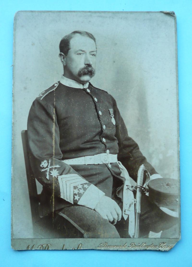 Original Victorian Cabinet Photograph - Quartermaster-Sergeant 2nd Volunteer Battalion, The East Yorkshire Regiment  - Mr Rawlinson