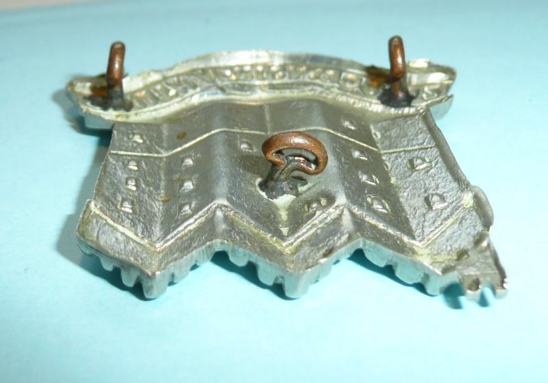 Northumberland Hussars Yeomanry NCOs (Non-Commissioned Officer's) White Metal Arm Badge with original Light Blue Felt Backing