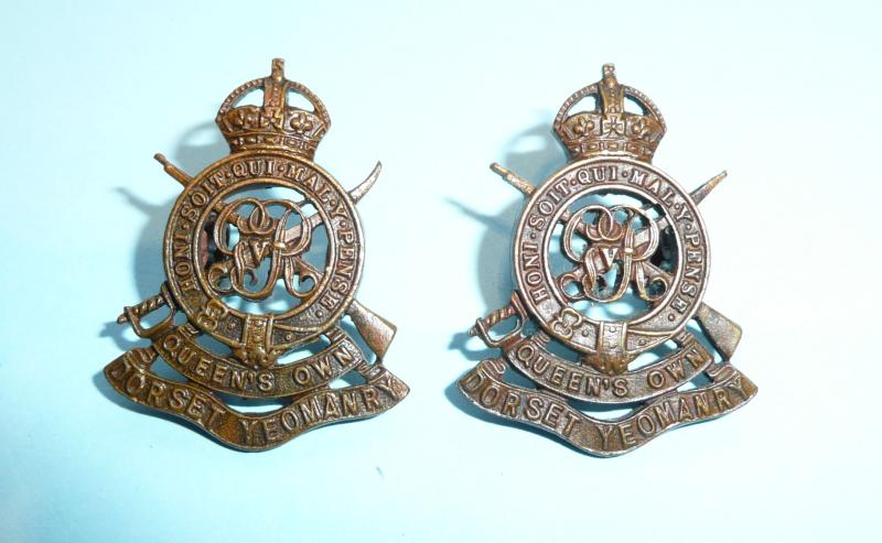 Queens Own Dorset Yeomanry, GV OSD Officers Collar Badges