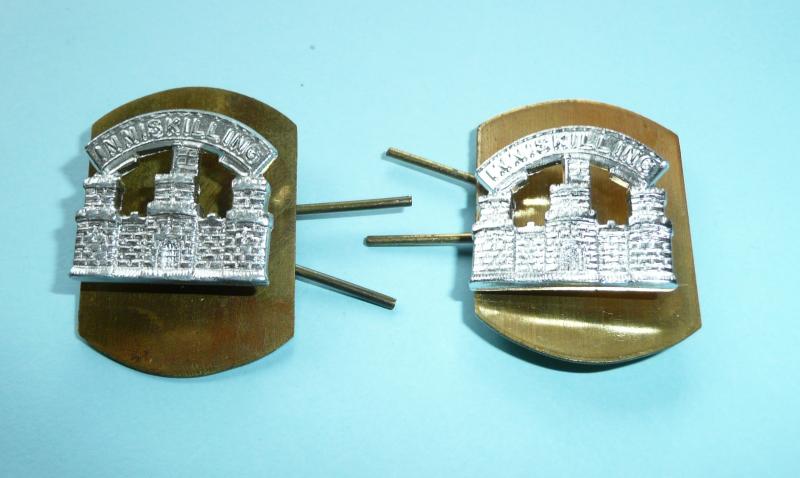 Royal Irish Rangers AA Anodised Staybrite Other Ranks Matched Pair of Collar Badges