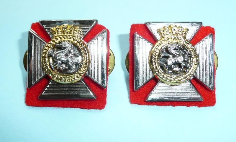 The Duke of Edinburgh's Royal Regiment (Berkshire and Wiltshire) DORR Matched Facing Pair of Officer's Collar Badges, c1980