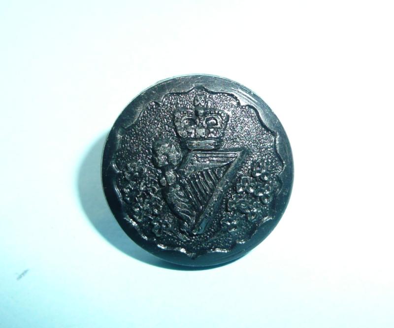 Royal Irish Rangers / Royal Irish Regiment Black Plastic Medium Pattern Button, QEII Crown